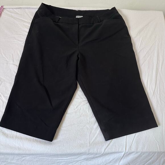 Worthington Womens 16P Cropped Capris Modern Fit Black Dress Work Petite - Picture 1 of 4